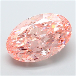 Picture of Lab Grown Diamond 8.05 Carats, Oval with  Cut, Fancy Vivid Pink Color, VVS2 Clarity and Certified by IGI