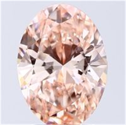 Picture of Lab Grown Diamond 2.51 Carats, Oval with  Cut, Fancy Vivid Pink Color, VS1 Clarity and Certified by IGI