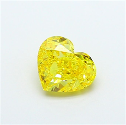 Picture of Lab Grown Diamond 1.51 Carats, Heart with  Cut, Fancy Vivid Yellow Color, VVS1 Clarity and Certified by IGI