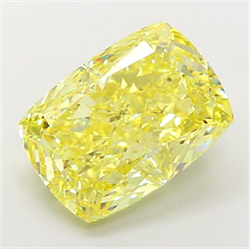 Picture of Lab Grown Diamond 8.08 Carats, CUSHION MODIFIED with  Cut, Fancy Intense Yellow Color, VS1 Clarity and Certified by IGI
