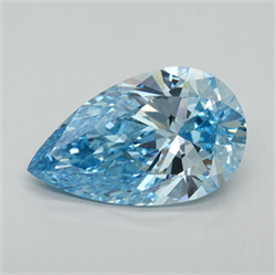 Picture of Lab Grown Diamond 5.05 Carats, Pear with  Cut, Fancy Vivid Blue Color, VVS2 Clarity and Certified by IGI
