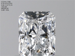 Foto Diamante Natural 0.30 quilates, Radiante , Color D, claridad VVS1 y certificado GIA de