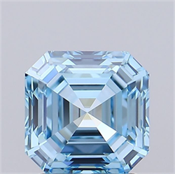Picture of Lab Grown Diamond 1.63 Carats, Asscher with  Cut, Fancy Vivid Blue Color, VVS1 Clarity and Certified by IGI
