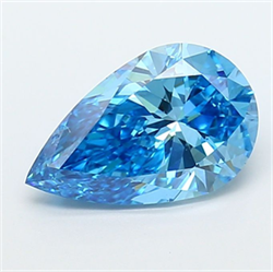 Picture of Lab Grown Diamond 2.54 Carats, Pear with  Cut, Fancy Vivid Blue Color, VVS2 Clarity and Certified by IGI
