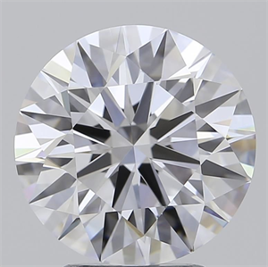 Picture of Lab Grown Diamond 3.02 Carats, Round with Excellent Cut, D Color, IF Clarity and Certified by GIA