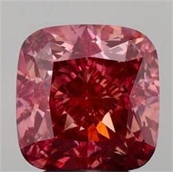 Picture of Lab Grown Diamond 4.11 Carats, CUSHION MODIFIED with  Cut, Fancy Vivid Pink Color, VS2 Clarity and Certified by IGI