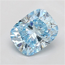 Picture of Lab Grown Diamond 1.54 Carats, CUSHION MODIFIED with  Cut, Fancy Vivid Blue Color, VS2 Clarity and Certified by IGI