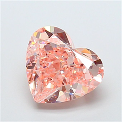 Picture of Lab Grown Diamond 4.09 Carats, Heart with  Cut, Fancy Intense Pink Color, VS1 Clarity and Certified by IGI