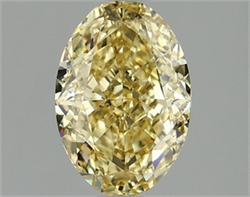 Picture of Lab Grown Diamond 1.59 Carats, Oval with  Cut, Fancy Intense Yellow Color, VS1 Clarity and Certified by IGI