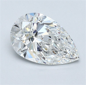 Picture of Natural Diamond 1.31 Carats, Pear with  Cut, F Color, VVS2 Clarity and Certified by GIA