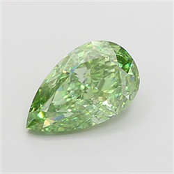 Picture of Lab Grown Diamond 1.28 Carats, Pear with  Cut, Fancy Vivid Green Color, VS1 Clarity and Certified by IGI