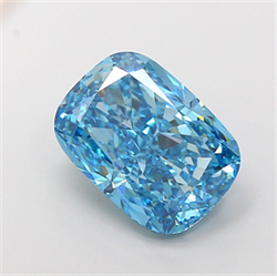 Picture of Lab Grown Diamond 7.12 Carats, CUSHION MODIFIED with  Cut, Fancy Vivid Blue Color, VS1 Clarity and Certified by IGI