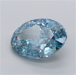 Picture of Lab Grown Diamond 3.07 Carats, Oval with  Cut, Fancy Vivid Blue Color, VS1 Clarity and Certified by IGI