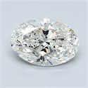 0.90 Carats, Oval Diamond with  Cut, I Color, SI1 Clarity and Certified by GIA