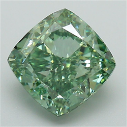 Picture of Lab Grown Diamond 2.44 Carats, CUSHION MODIFIED with  Cut, Fancy Vivid Green Color, VS1 Clarity and Certified by IGI