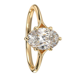 Picture of Low profile solitaire dainty engagement ring setting for all shapes
