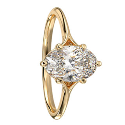 Low profile solitaire dainty engagement ring setting for all shapes