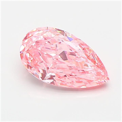 Picture of Lab Grown Diamond 1.57 Carats, Pear with  Cut, Fancy Vivid Pink Color, VVS1 Clarity and Certified by IGI