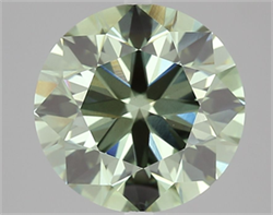 Picture of Lab Grown Diamond 4.01 Carats, Round with Ideal Cut, Fancy Vivid Green Color, VS2 Clarity and Certified by IGI
