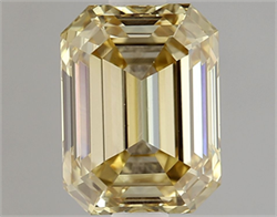 Picture of Lab Grown Diamond 2.00 Carats, Emerald with  Cut, Fancy Yellow Color, VVS2 Clarity and Certified by IGI