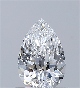 Picture of Natural Diamond 0.52 Carats, Pear with  Cut, D Color, FL Clarity and Certified by GIA