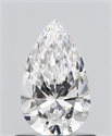 Natural Diamond 0.72 Carats, Pear with  Cut, D Color, VVS2 Clarity and Certified by GIA