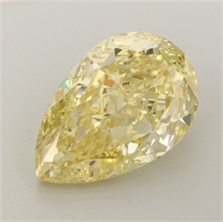 Picture of Lab Grown Diamond 4.81 Carats, Pear with  Cut, Fancy Vivid Yellow Color, VS1 Clarity and Certified by IGI