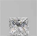 Diamante Natural 0.52 quilates, Princesa , Color E, claridad VVS2 y certificado GIA