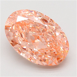 Picture of Lab Grown Diamond 6.08 Carats, Oval with  Cut, Fancy Vivid Pink Color, VS1 Clarity and Certified by IGI