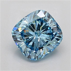 Picture of Lab Grown Diamond 2.08 Carats, CUSHION MODIFIED with  Cut, Fancy Vivid Blue Color, VS1 Clarity and Certified by IGI
