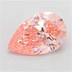 Picture of Lab Grown Diamond 4.03 Carats, Pear with  Cut, Fancy Vivid Pink Color, VS1 Clarity and Certified by IGI