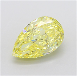 Picture of Lab Grown Diamond 4.60 Carats, Pear with  Cut, Fancy Intense Yellow Color, VVS2 Clarity and Certified by IGI