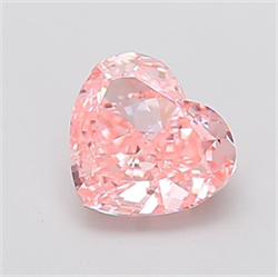 Picture of Lab Grown Diamond 1.52 Carats, Heart with  Cut, Fancy Vivid Pink Color, VVS2 Clarity and Certified by IGI