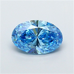 Picture of Lab Grown Diamond 2.21 Carats, Oval with  Cut, Fancy Vivid Blue Color, VS1 Clarity and Certified by IGI