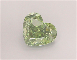 Picture of Lab Grown Diamond 1.39 Carats, Heart with  Cut, Fancy Vivid Green Color, VS1 Clarity and Certified by IGI