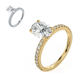 Picture of Oval Engagement ring pave set setting