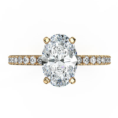 Oval Engagement ring pave set setting