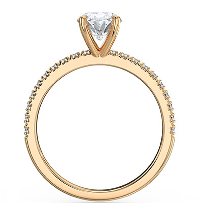 Oval Engagement ring pave set setting