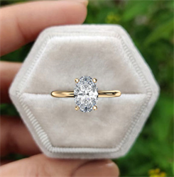 Picture of Oval Engagement ring hidden halo setting