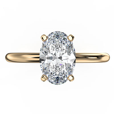 Oval Engagement ring hidden halo setting