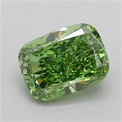 Picture of Lab Grown Diamond 1.84 Carats, CUSHION MODIFIED with  Cut, Fancy Vivid Green Color, VS1 Clarity and Certified by IGI