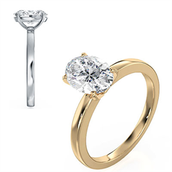 Foto Anillo de compromiso solitario con escenario de halo de oro oculto para todas las formas de