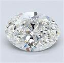 Natural Diamond 3.01 Carats, Oval with  Cut, H Color, SI1 Clarity and Certified by GIA