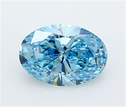 Picture of Lab Grown Diamond 4.24 Carats, Oval with  Cut, Fancy Vivid Blue Color, VVS2 Clarity and Certified by IGI