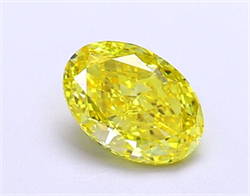 Picture of Lab Grown Diamond 1.35 Carats, Oval with  Cut, Fancy Vivid Yellow Color, VVS2 Clarity and Certified by IGI