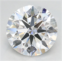 Lab Grown Diamond 2.37 Carats, Round with Excellent Cut, D Color, VVS1 Clarity and Certified by GIA