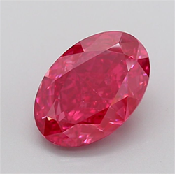 Picture of Lab Grown Diamond 3.02 Carats, Oval with  Cut, Fancy Vivid Pink Color, VS1 Clarity and Certified by IGI