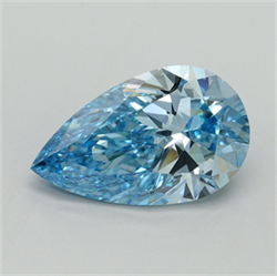 Picture of Lab Grown Diamond 5.03 Carats, Pear with  Cut, Fancy Vivid Blue Color, VVS2 Clarity and Certified by IGI