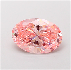 Picture of Lab Grown Diamond 2.99 Carats, Oval with  Cut, Fancy Vivid Pink Color, VS1 Clarity and Certified by IGI