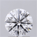 Lab Grown Diamond 1.51 Carats, Round with Ideal Cut, D Color, VVS2 Clarity and Certified by IGI